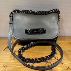 Coach Grey Swagger Dual Turn-Lock Shoulder Bag